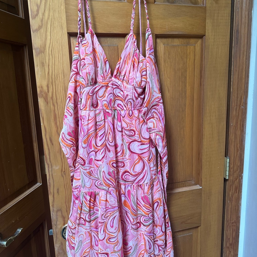 Pink and Orange Swirl Dress